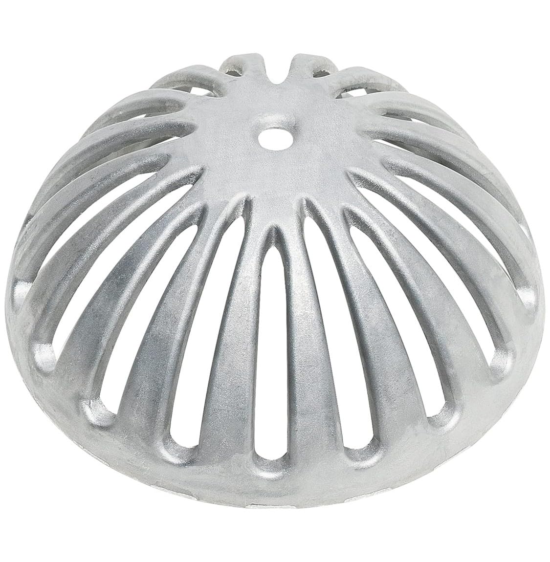 Leyso heavy-duty aluminum dome floor drain cover close-up shows rust-resistant construction.