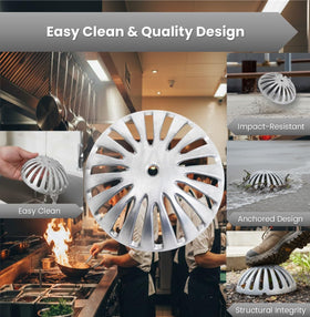 Leyso roof and outdoor drain dome cover helps keep drains flowing.
