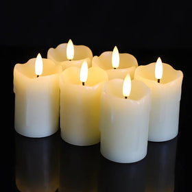 Lezonic flameless votive candle pack 6 on table for safe flame-free ambience.