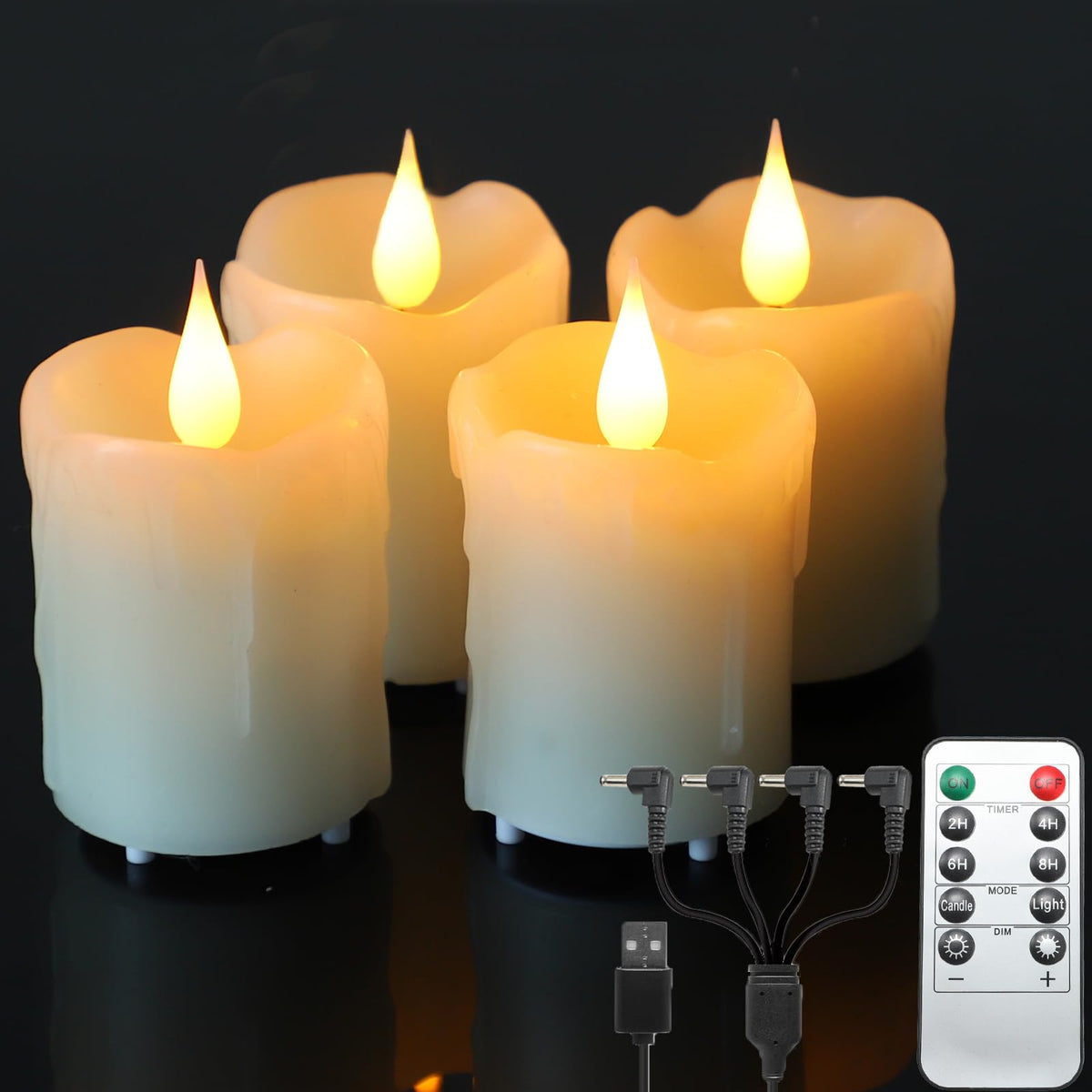 Lezonic rechargeable votive candles with 3D flame for romantic dinners