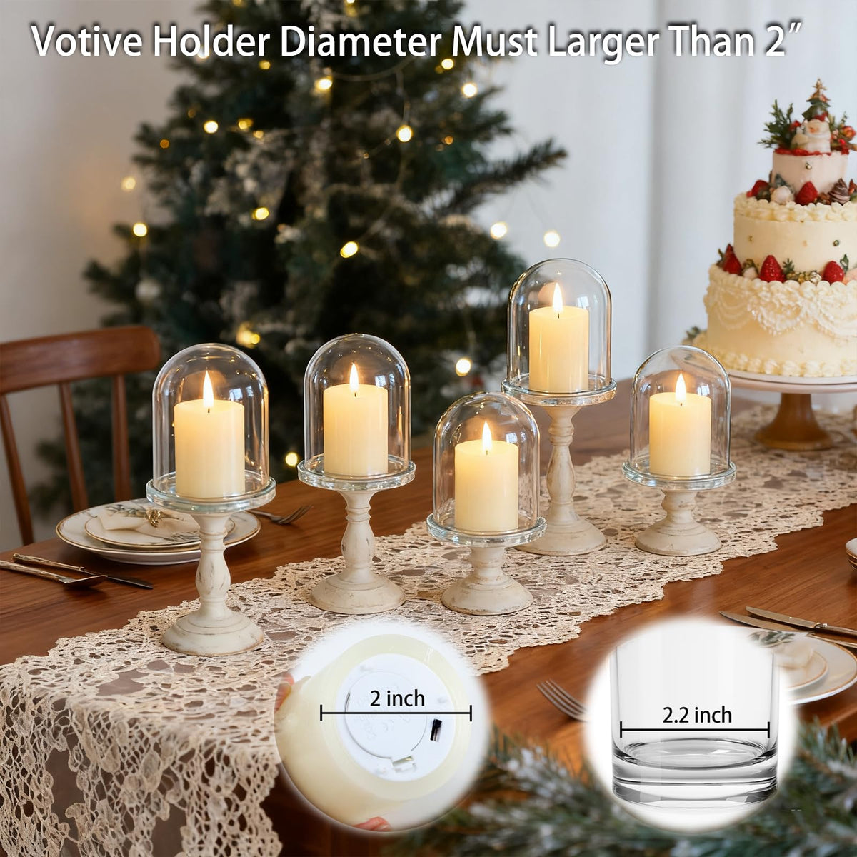Lezonic flameless votive candle with 3D flickering flame for lifelike glow.