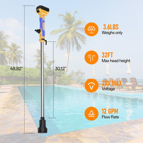Lezwuatoolz 32 ft lift capability helps reach higher water levels.