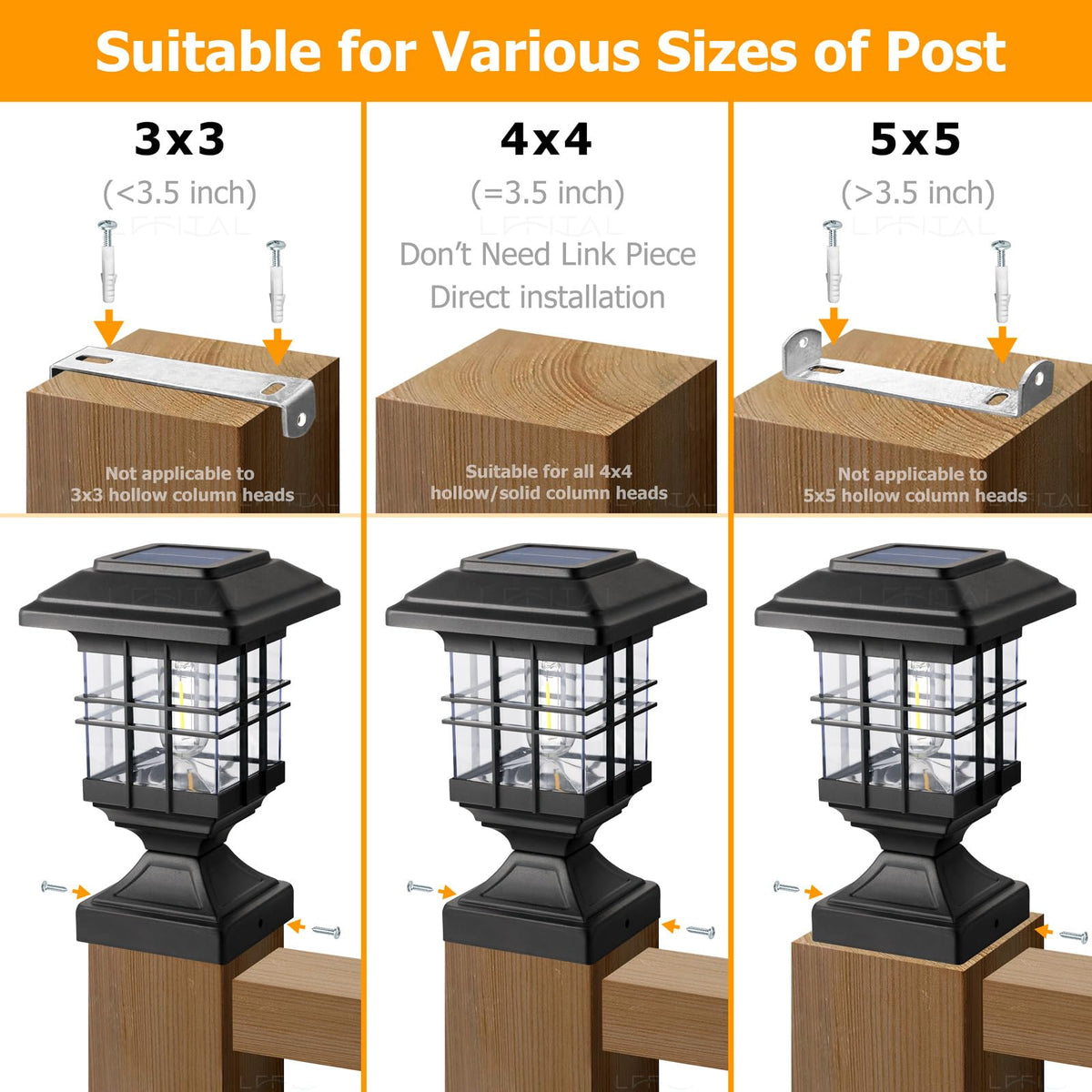 Lffital warm white LED post cap for patio edges.