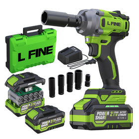 L FINE cordless impact wrench with high torque for quick tightening and removal.