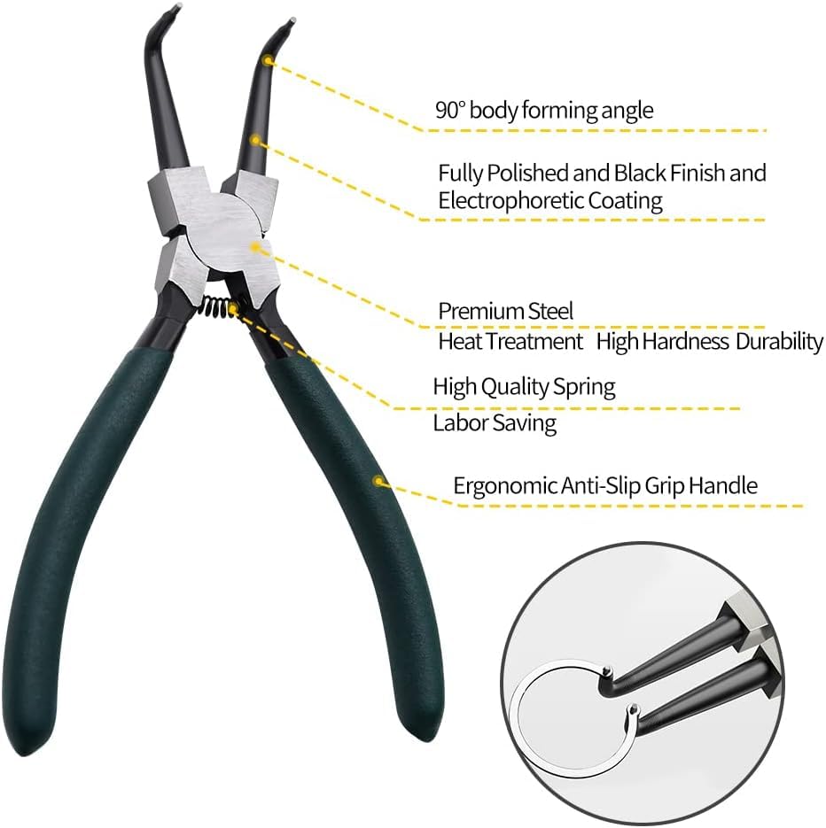 LFSEMINI 7-inch straight external snap ring plier for reliable external rings