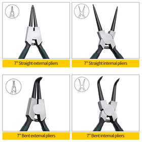 LFSEMINI 90-degree external snap ring pliers access hard-to-reach clips.