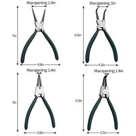 LFSEMINI snap ring pliers kit showing four-piece set.