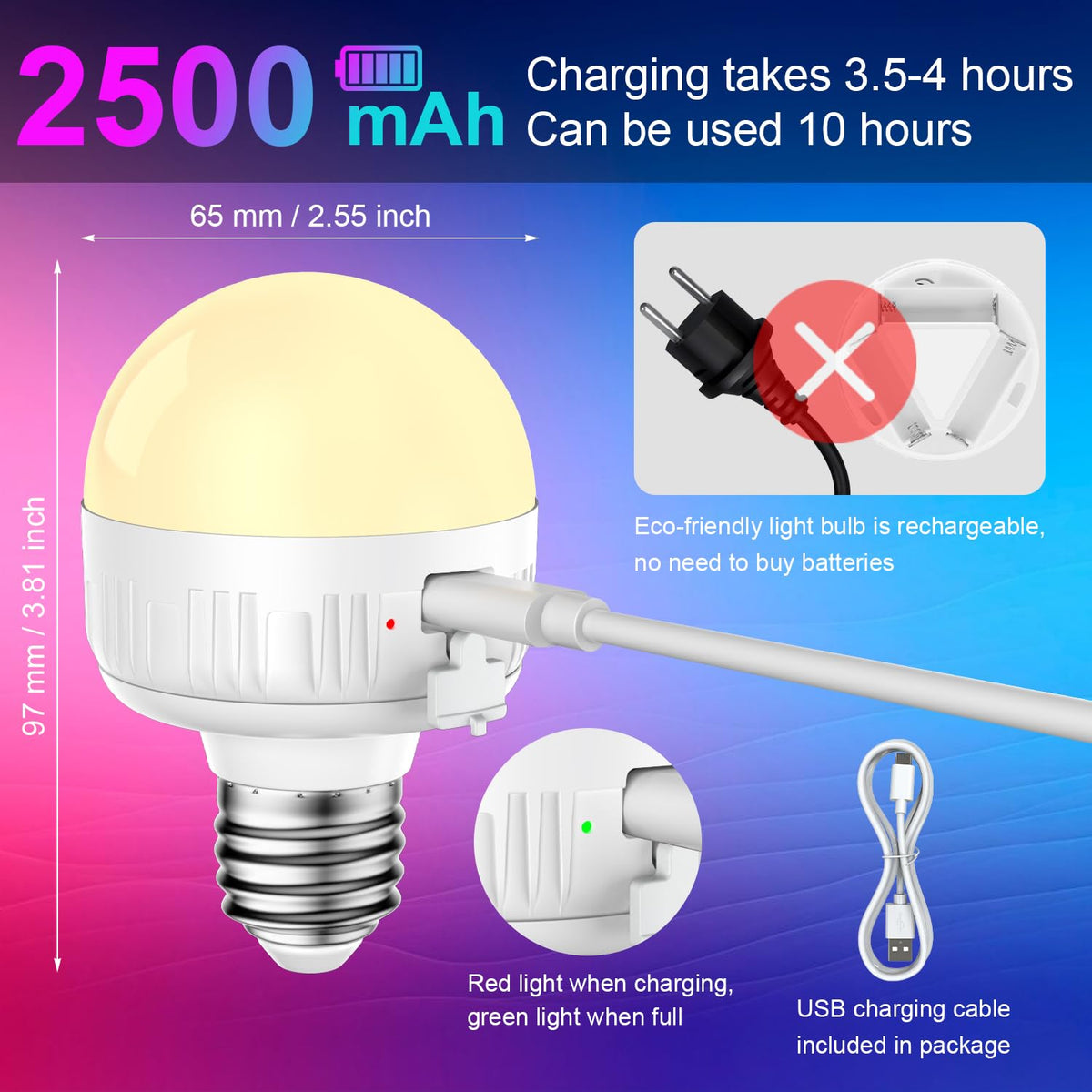 LGMCF LED bulb with remote, dimmer, and timer for customized ambiance.