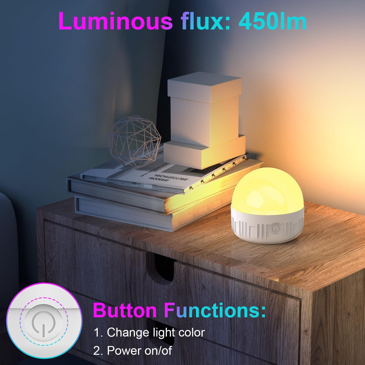 LGMCF USB-C charging bulb stays ready with quick top-up power.