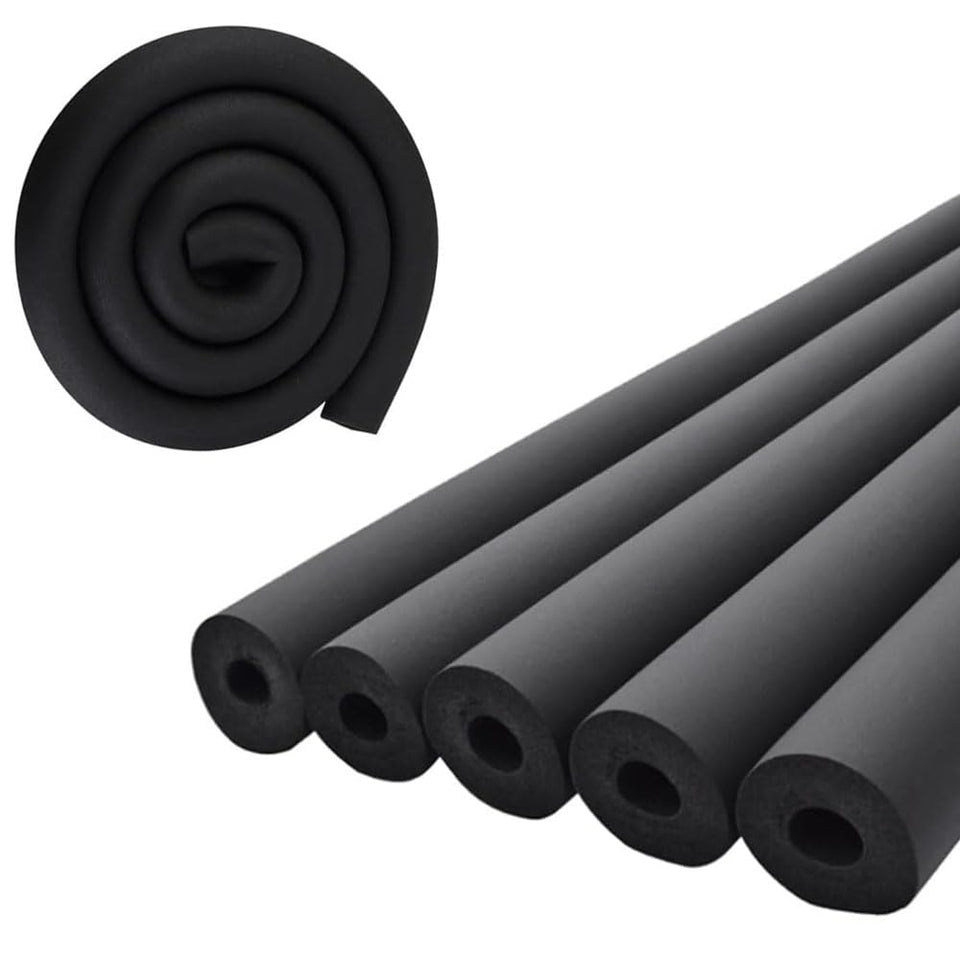 Lhazemu pipe insulation tubing in black, 6ft, protects pipes from heat and moisture.