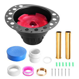 LHUKSGF freestanding tub drain kit overview with compact rough-in hardware