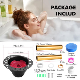 LHUKSGF PVC adapter demonstrates quick, clean connection to tub wastes