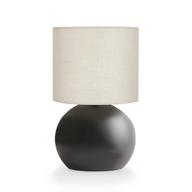 LHYueTong modern black table lamp base shown in a chic bedroom setup for subtle lighting.