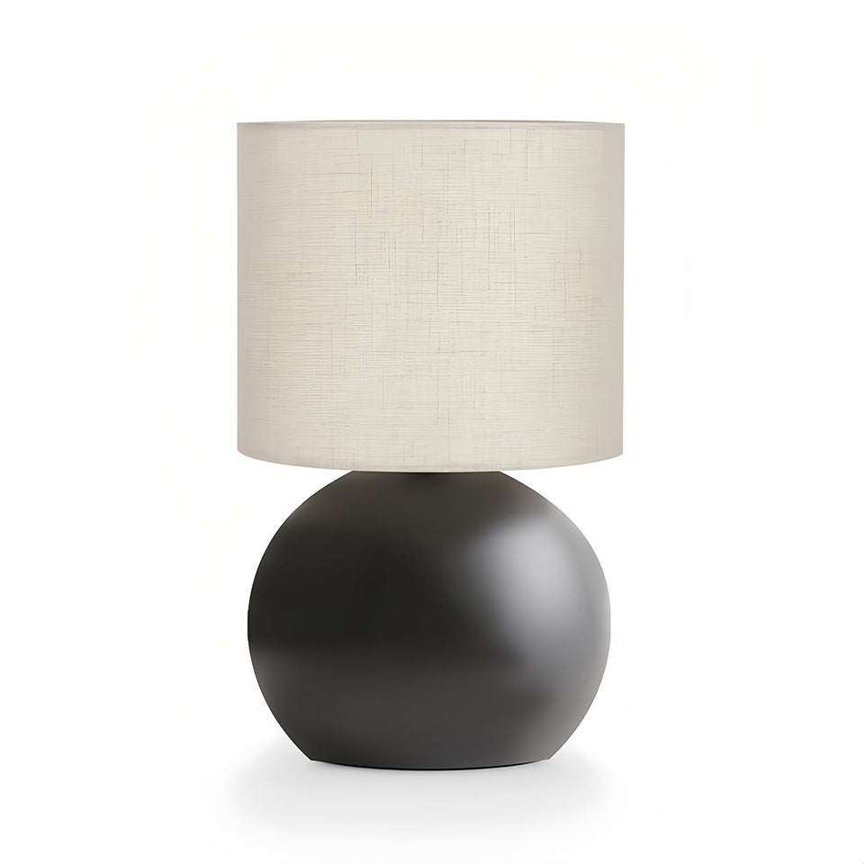 LHYueTong modern black table lamp base shown in a chic bedroom setup for subtle lighting.