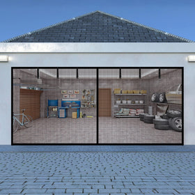 LIAMST garage screen front view enables easy airflow for a spacious entry.
