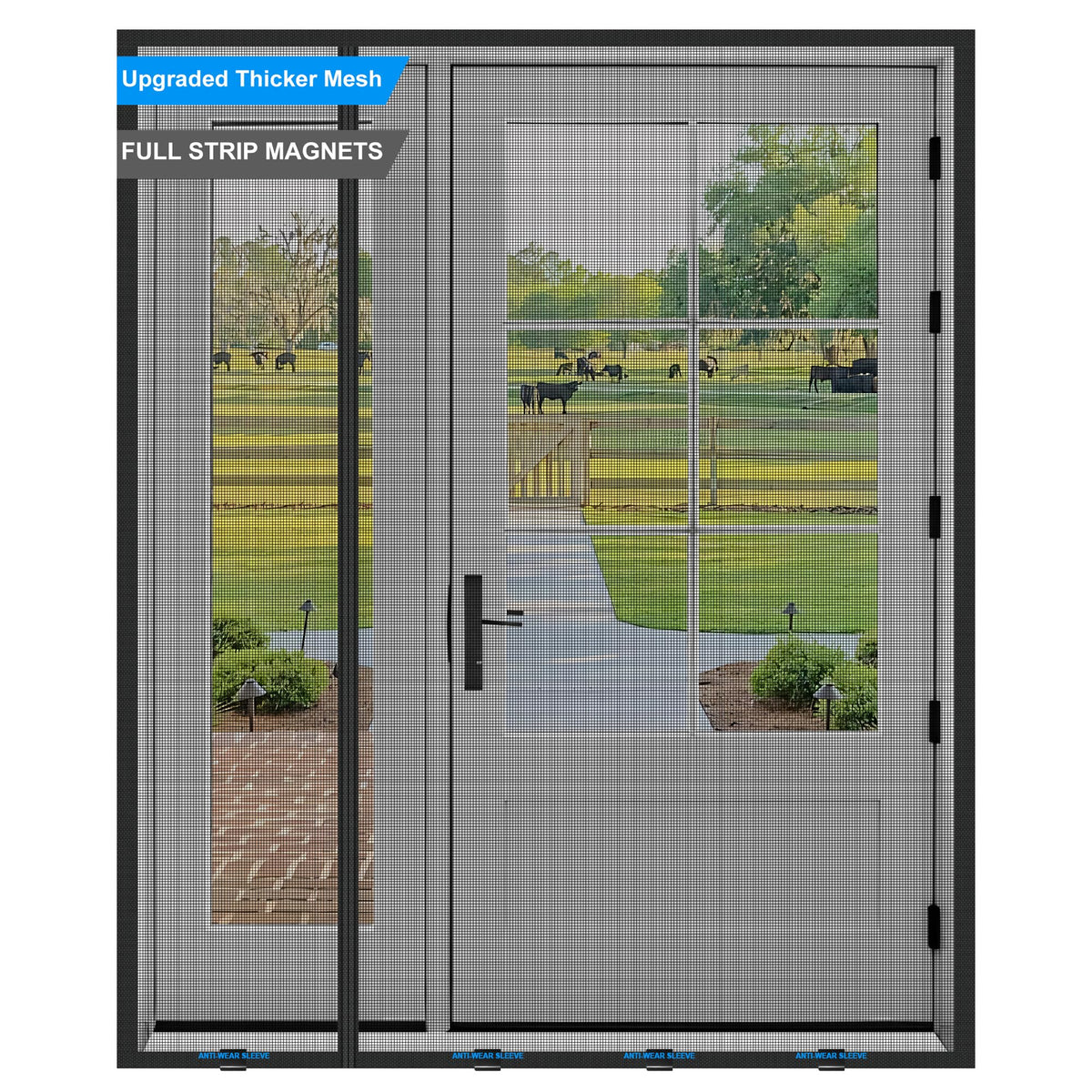 LIAMST magnetic screen door 72x80 inches blocks bugs while enabling airflow.