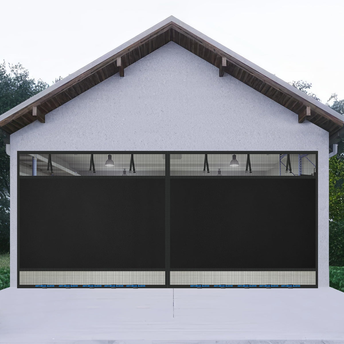 LIAMST Privacy Garage Screen front view with magnetic closure for hands-free passage.