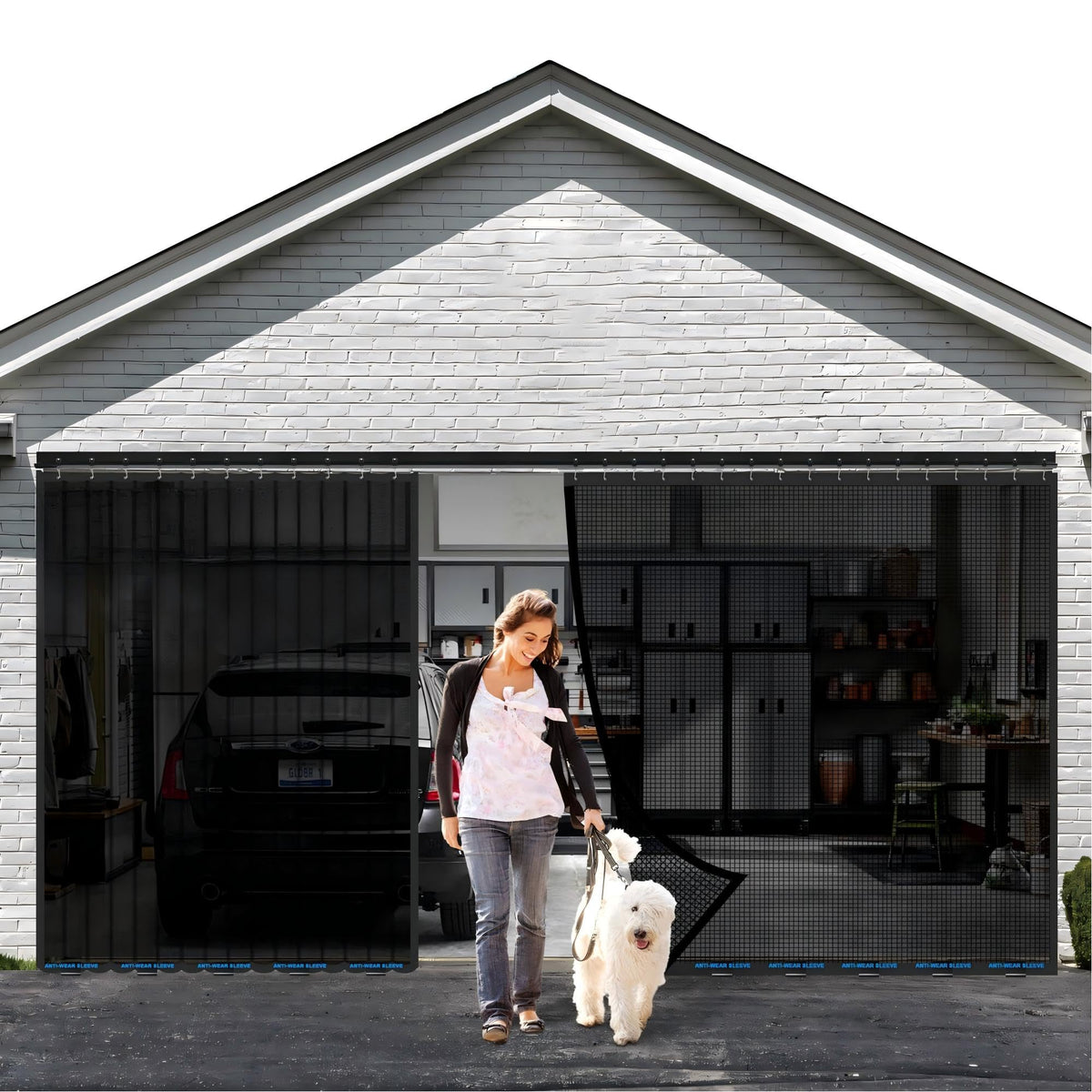 LIAMST sliding garage screen with durable mesh for long-lasting ventilation