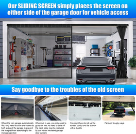 LIAMST sliding garage screen in retractable design for easy opening and closing