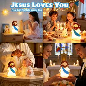 LiangBoKangKang Jesus Loves You design creates warm spiritual comfort at bedtime.