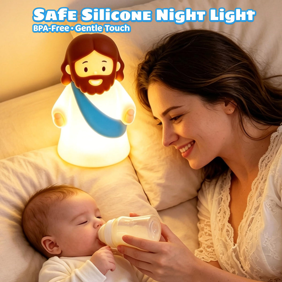 LiangBoKangKang Rechargeable Portable Bedside Light stays cordless for easy night use.