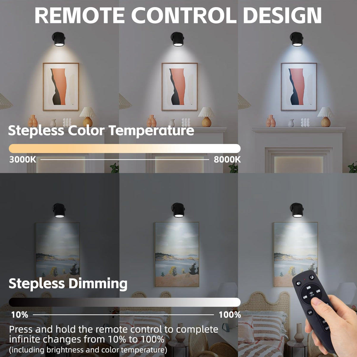 LiangJJ uplights color temperature range 3000K–6000K to match any scene