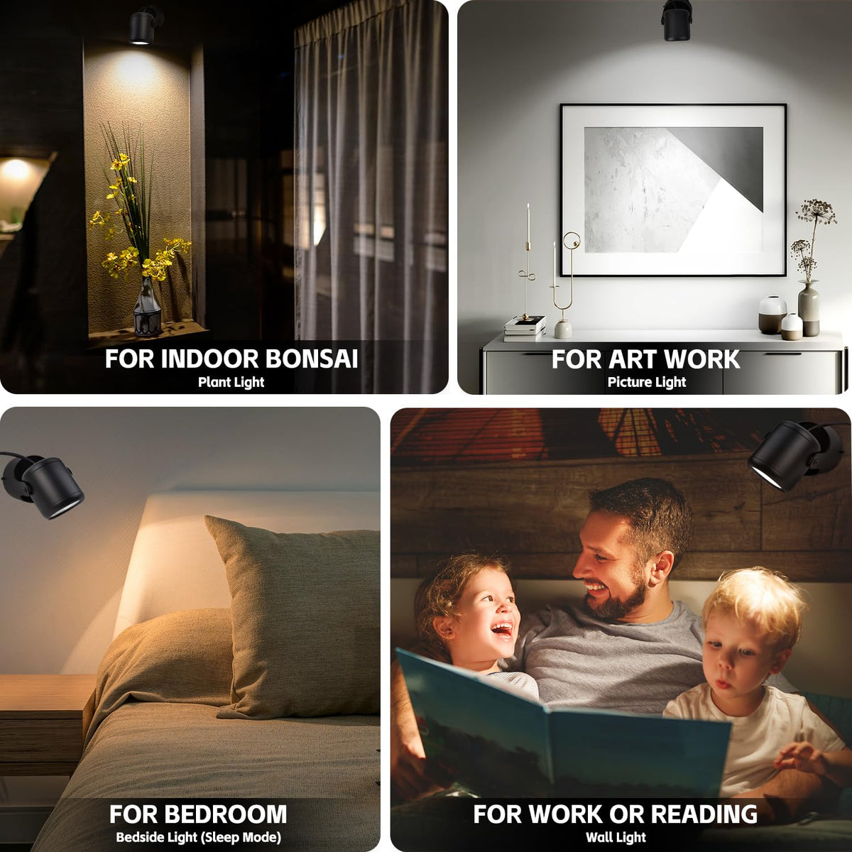 LiangJJ uplights install on wall or stand on floor with included hardware