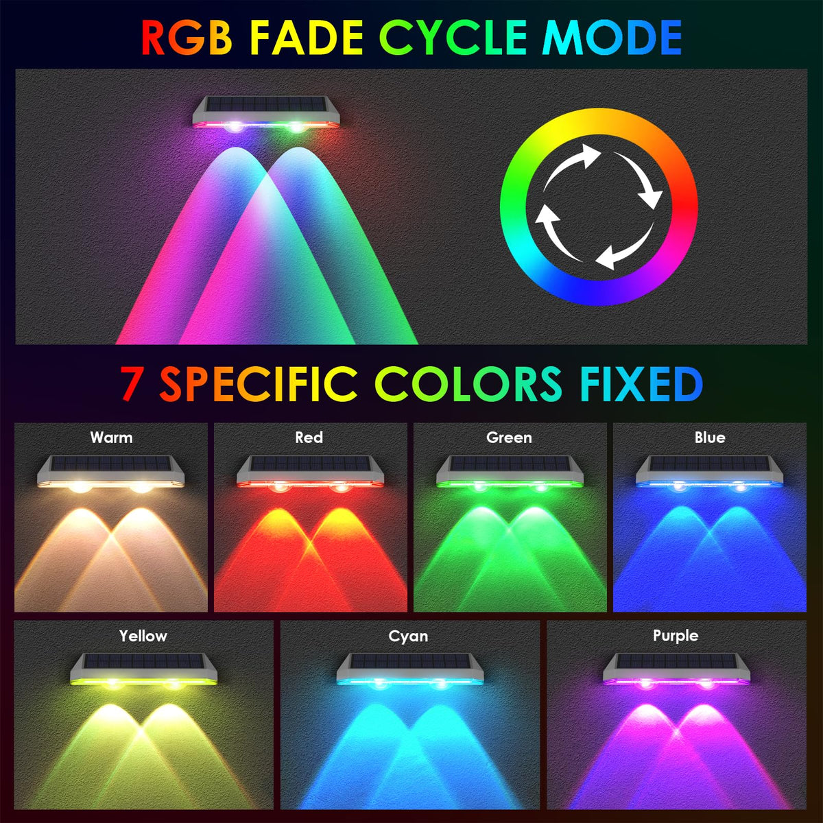 LIANGLOME fence lights in RGB mode for festive outdoor decorating