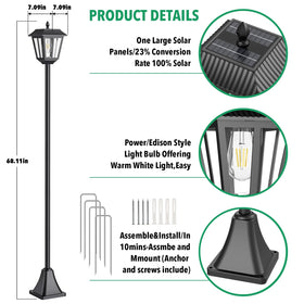 LIANGLOME durable stainless steel pole stands up to heat and weather.