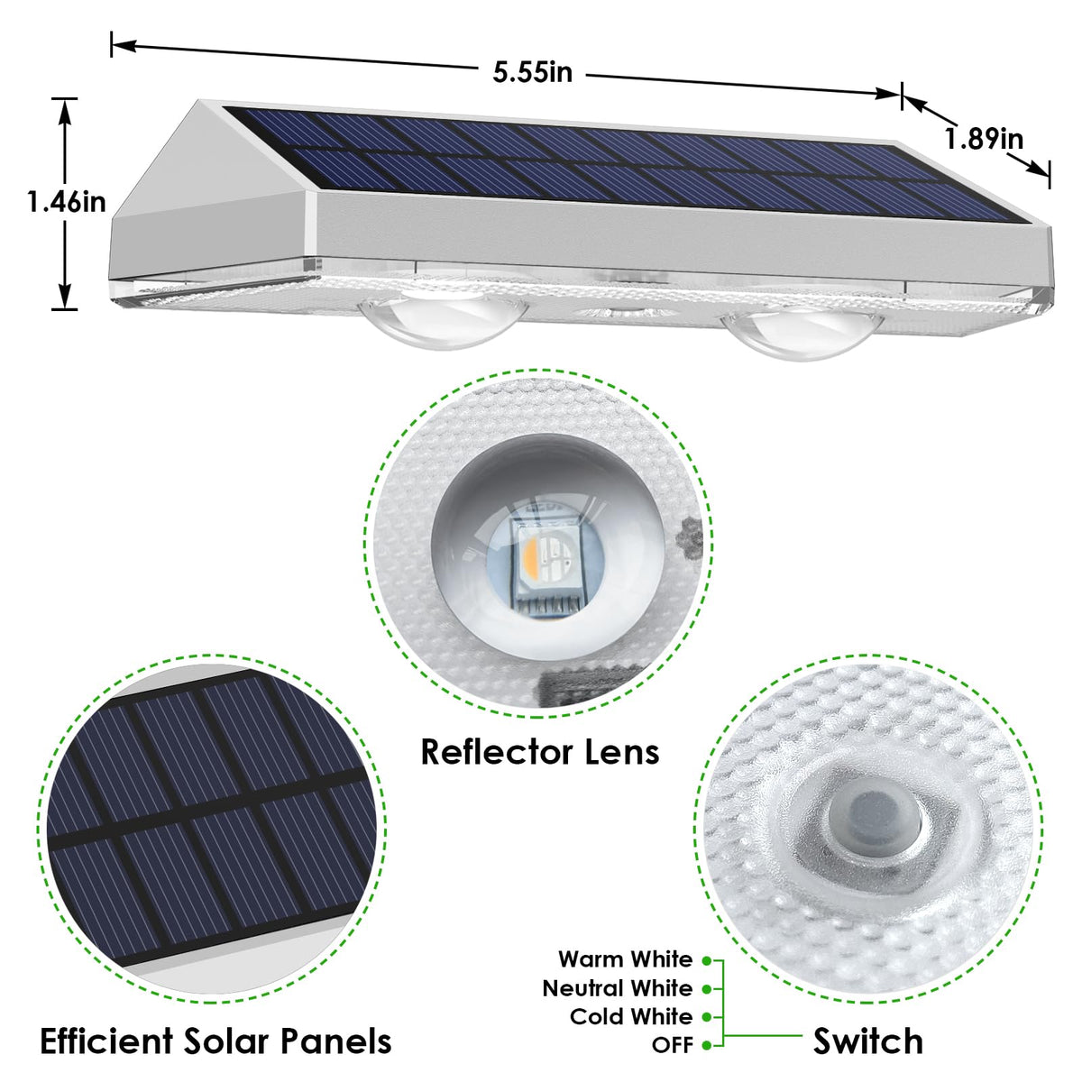LIANGLOME screw-mount outdoor fence light for secure installation