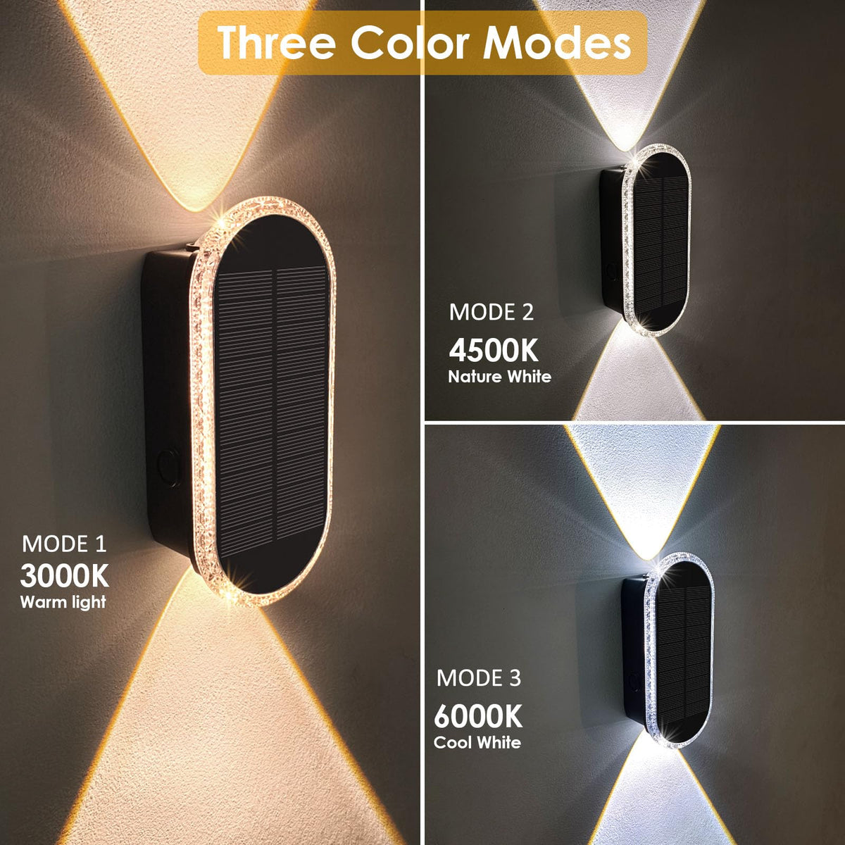 LIANGLOME solar fence light with 3 modes for ambiance