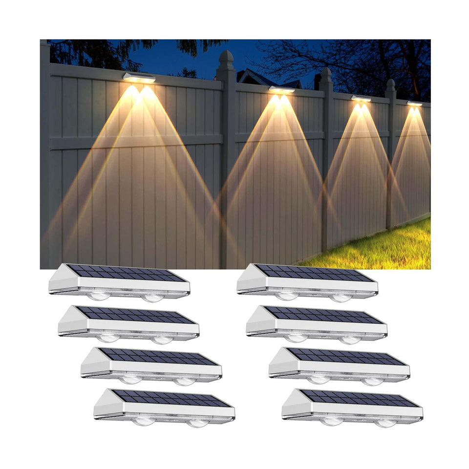 LIANGLOME solar fence light beam illuminates pathways at night.