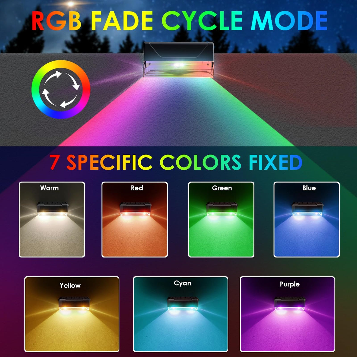 LIANGLOME solar fence light RGB color option for festive outdoor decor