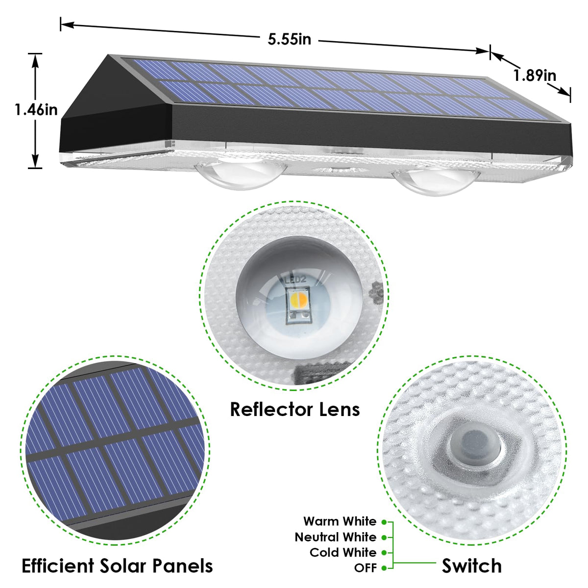 LIANGLOME Solar Fence Light on steps and patio improves nighttime safety