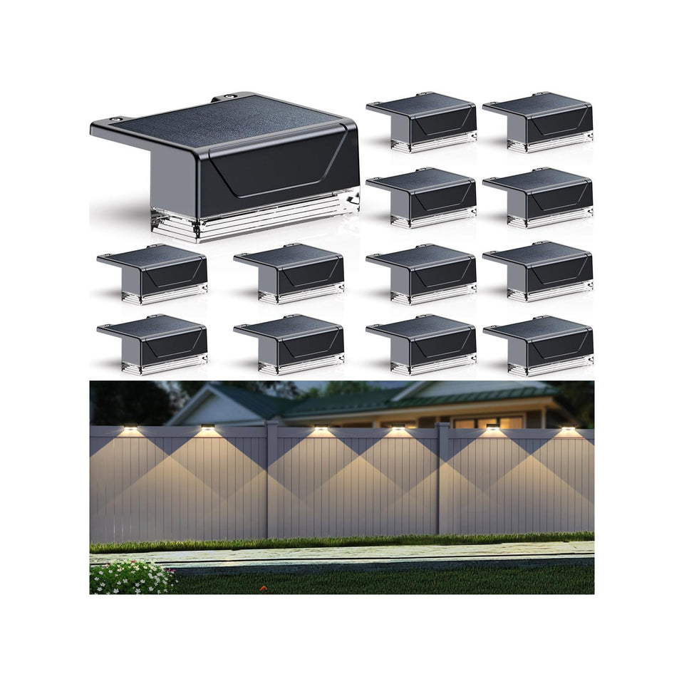 LIANGLOME solar fence light with warm white mode illuminating pathways safely