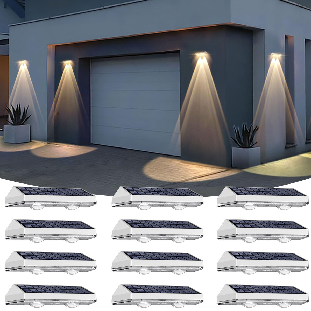 LIANGLOME solar fence light warm white illuminates the fence line for safe evenings.
