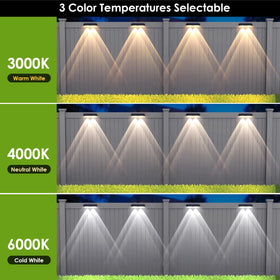 LIANGLOME solar fence lights along a lit outdoor path at night.