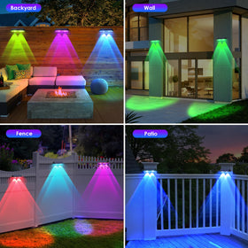 LIANGLOME solar fence lights on steps for bright, safe pathways