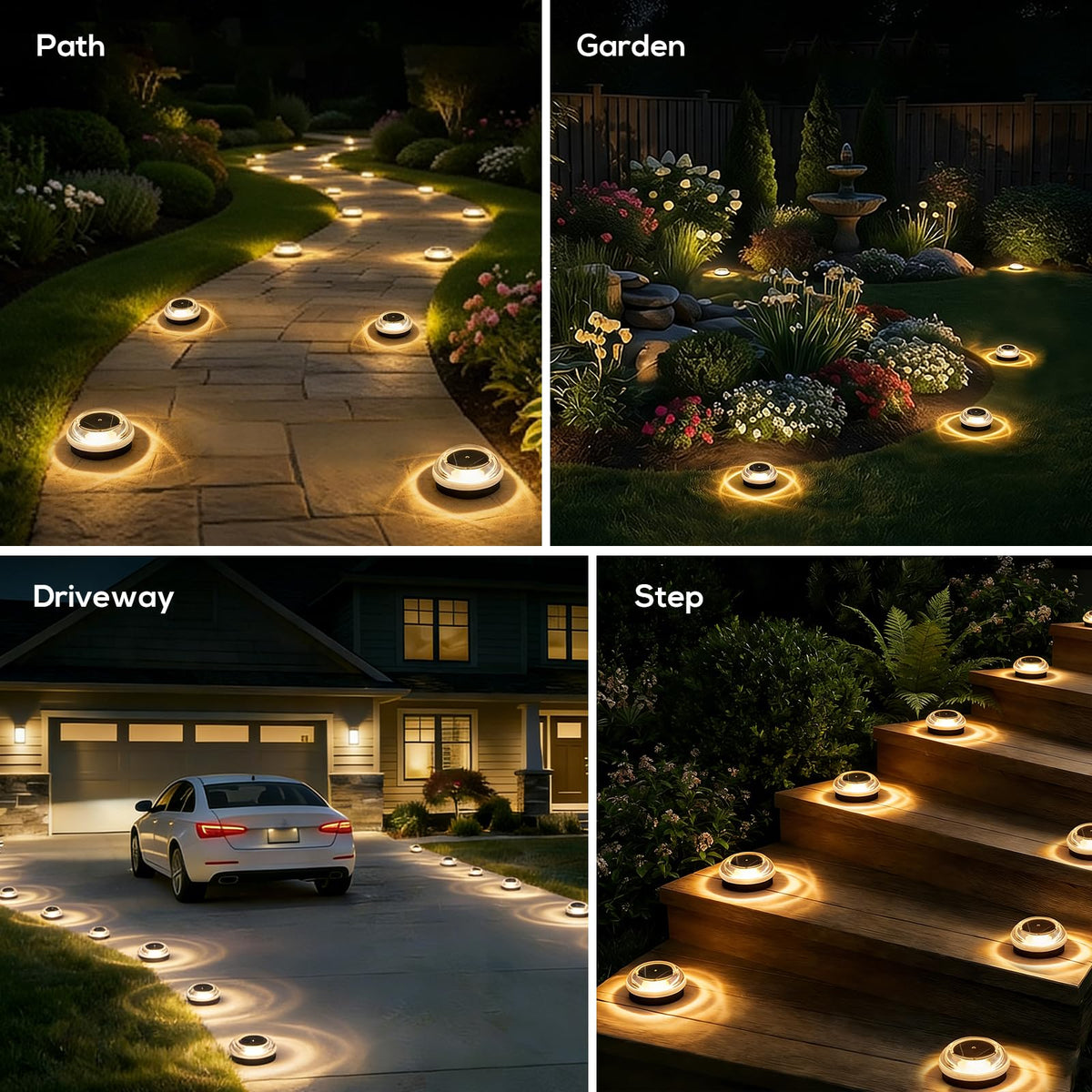 LIANGLOME driveway-border lights line walkways for clear night guidance.