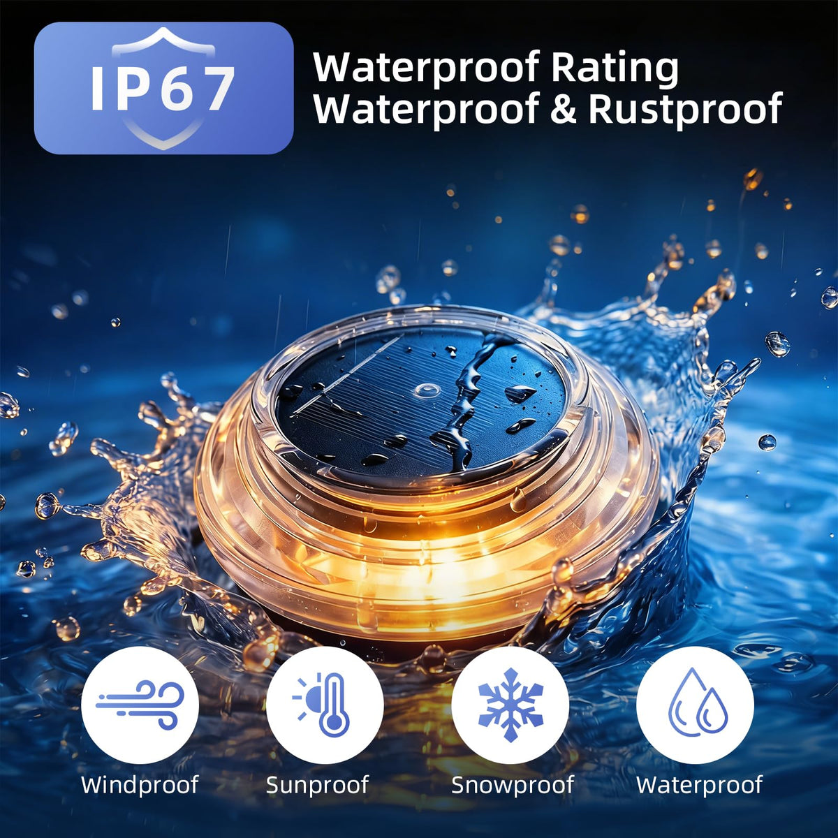 LIANGLOME shatterproof acrylic solar ground light stands up to impacts in the yard.
