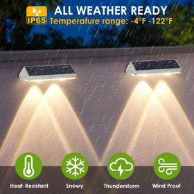 LIANGLOME solar wall light IP65 stands up to rain and snow outdoors.