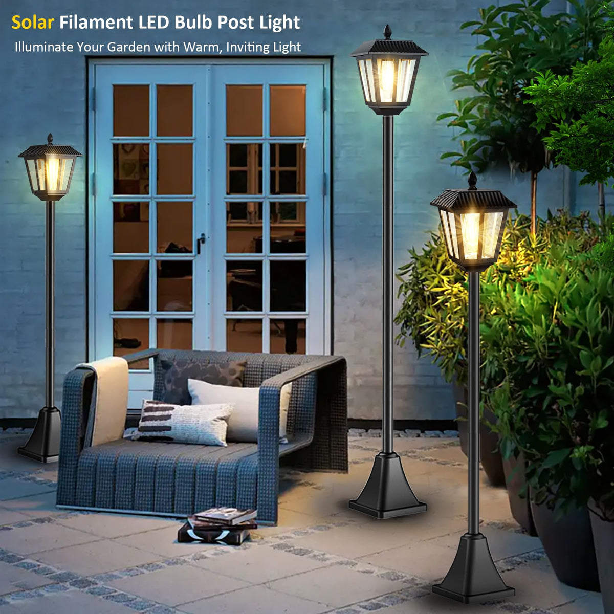 LIANGLOME warm white 3000K glow creates cozy garden ambiance.