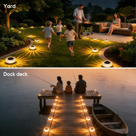 LIANGLOME yard path light outlining a border with warm white glow