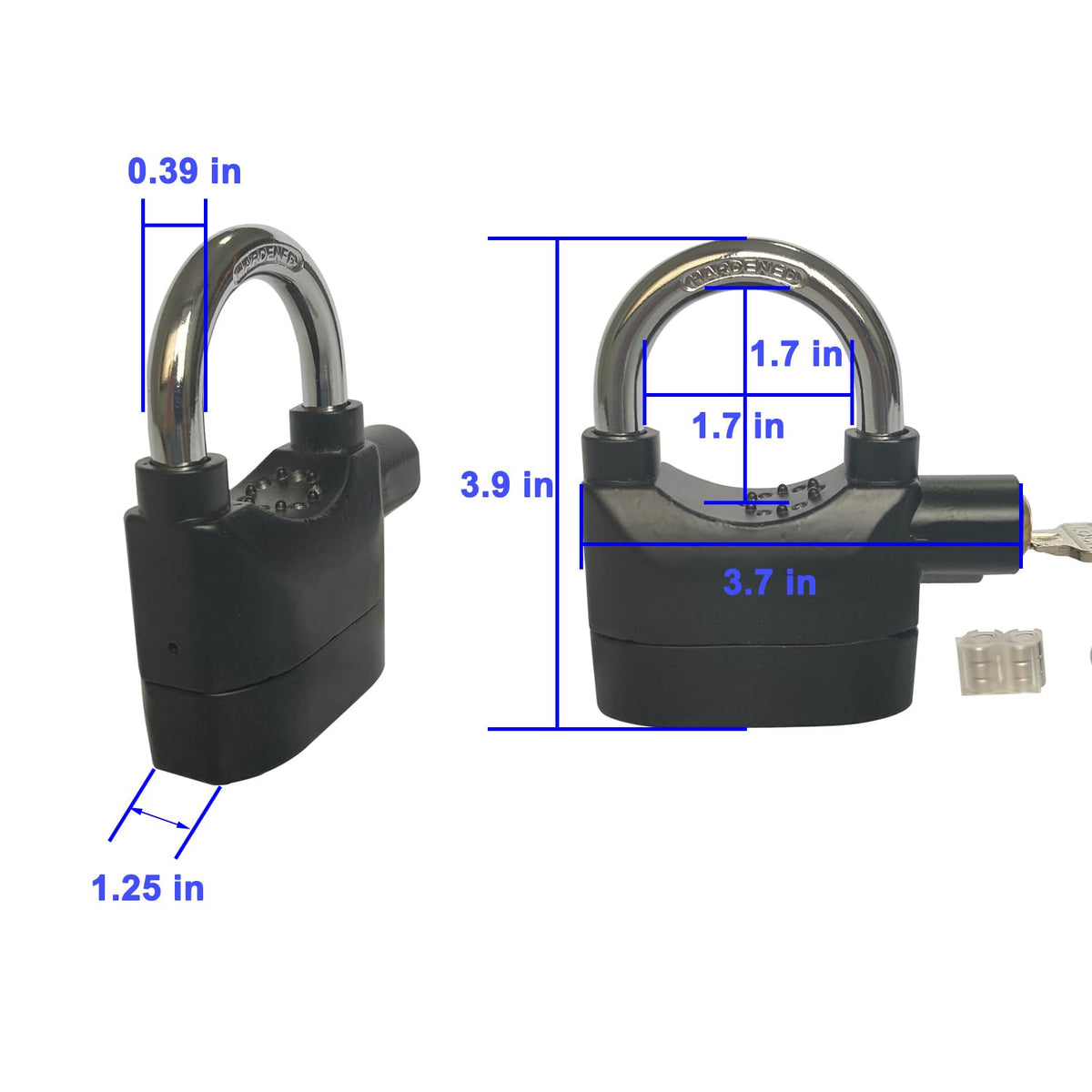 Lianshi alarm lock side view shows dual-state mechanism for easy switching.