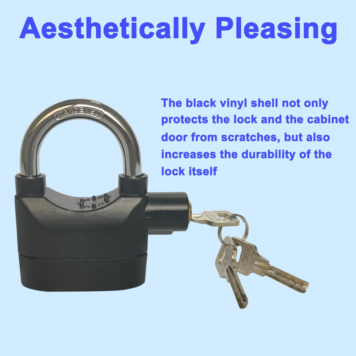 Lianshi alarm lock installed on door or bicycle for added security.