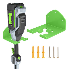 Liantaul power tool organizer mounted on wall keeps the Ego mower within easy reach
