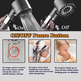 LIAOVEN one-touch shut-off handle enables quick water control during baths.