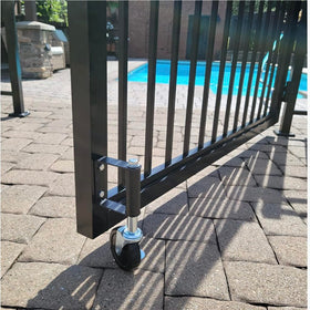 LIBEROLL gate caster on uneven ground stays stable and easy to maneuver.