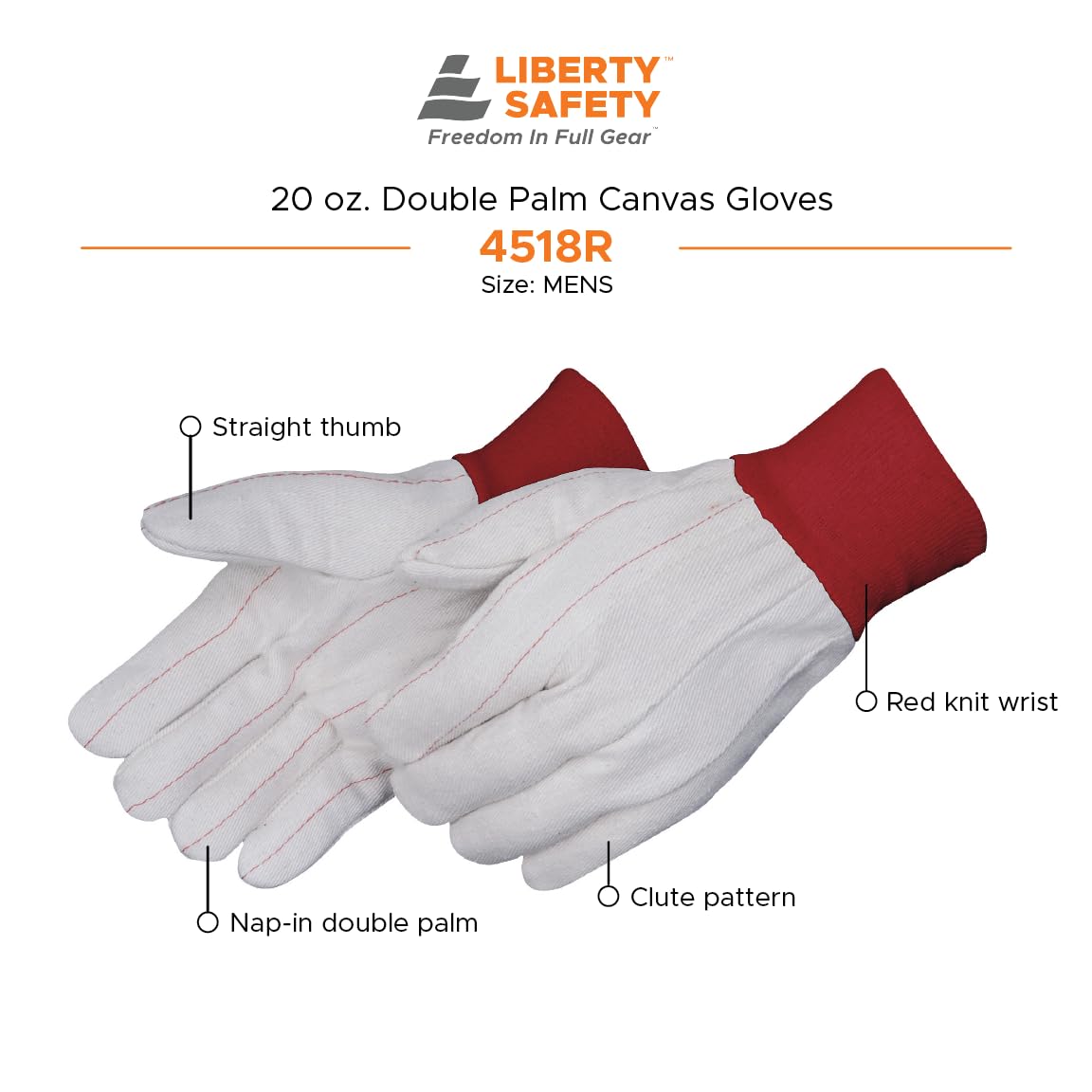 Liberty Safety 4518R pack of 12 gloves for teams.