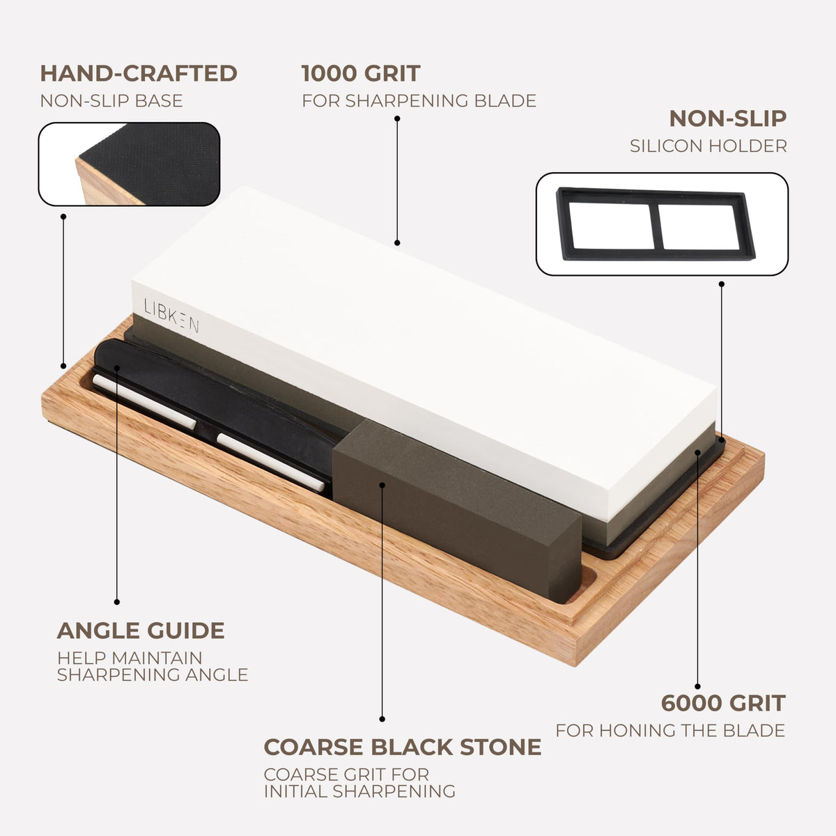 LIBKEN flattening stone keeps surfaces flat for even sharpening